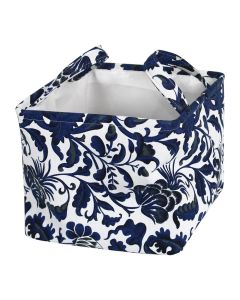 Storage box, textile, blue/white, 25x25xH20 cm