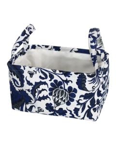 Storage box, textile, blue/white, 26x25xH15 cm