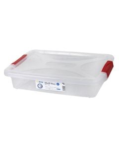 Storage box, DRINA, PVC, clear, 28x40xH8 cm, 6 lt