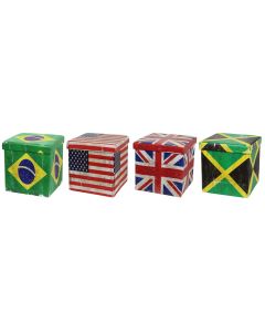 Stool pouffe, MDF frame, PU upholstery, colorful, 37.5x37.5xH38 cm