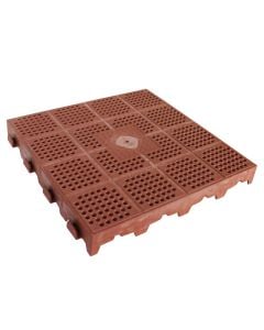Plastic draining floor tile 40x40xH4.8cm terracotta color
