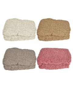 Armchair covering, cotton, white/brown/beige/pink, 60x100 cm