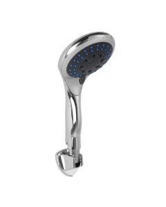 Chrome and satinized 5 functions rain head with base