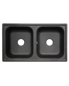Sink, 2 bowls, PLADOS, granite, black, 86x50xH20 cm