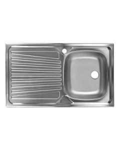 Sink, 1 bowl, left, CM, stainless steel, silver, 86x50xH15 cm