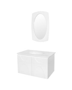 White, MDF, Ellipse, Toilete cabinet
