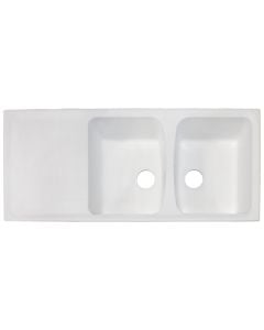 Sink, 2 bowls, left / right, PLADOS, granite, beige, 116x50xH20 cm
