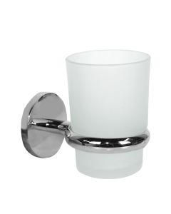 Bora-glass toothbrush holder with chromed holder