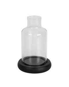 Decorative flower vase, glass, clear, H22 cm