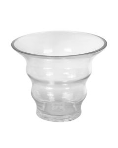 Decorative flower vase, glass, clear, Ø18.5 xH15 cm