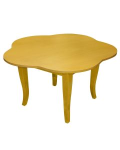 Wooden kids table Dia. 8xH51cm, yellow & green