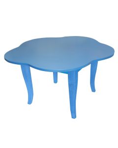 Wooden kids table Dia. 80xH51cm, blue & orange