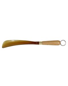 Shoehorn, plastic,3.7x25.5 cm, brown