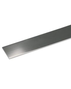 The flat aluminum profile 2m of silvered 15X2mm