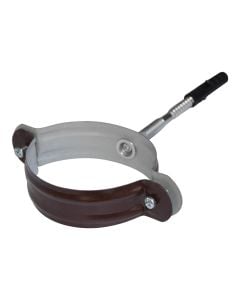 Pipe clip with tin enamelled Ø75, brown