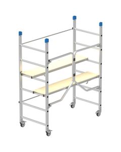 aluminium scaffolding total height m 1,88, foldable with n. 2 semi-platforms total load permetted kg 150
