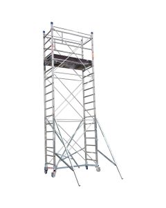 OLYMPO, aluminium scaffolding, total height m 5,40 with work platform with trapdoor and stabilizers