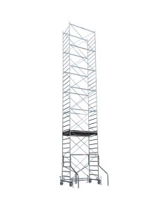 SYSTEM steel scaffoldings size cm 120x200 total height m 11,00 with work platform with trap door and stabilizers