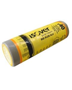 Glass wool, Isover, 75x100x1200 cm, with aluminum, 9 m2/roll, ʎ=0.040 W/m.k, Ʀ=2.50 m2.K/W