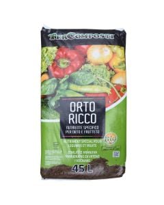 Soil with nutrients, TerComposti, bag/45 l, specific for vegetable gardens and orchards, concentrate with a high content of organic matter