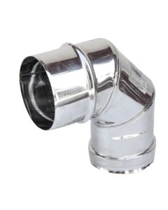Elbow 90°, stainless 304, Ø130 mm, flat