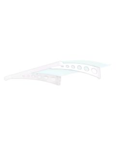 Canopy for entrance doors polycarbonate, trasparent, anti-UV, white arms, L120 x W90 cm
