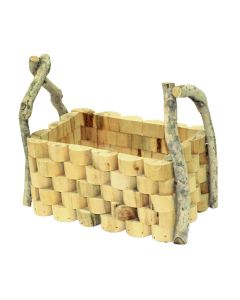 Flower pot, wooden, brown, 24x14xH10 cm
