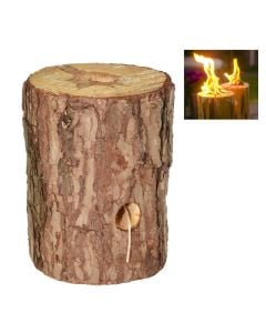 Log candle wood 15x20x15 cm