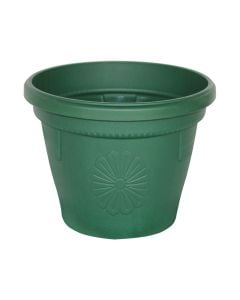 Round flower pot, GERBER, plastic, dark green, Ø12 xH10 cm