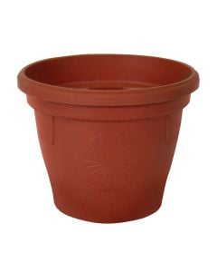 Round flower pot, GERBER, plastic, terracota, Ø14 xH12.5 cm