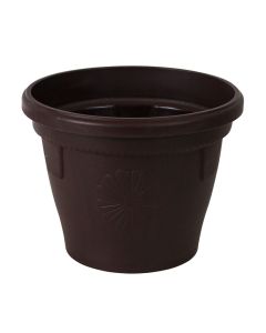 Round flower pot, GERBER, plastic, brown, Ø14 xH12.5 cm