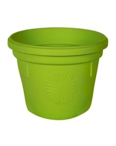 Vazo lulesh rrethore, GERBER, plastike, gjelbër, Ø17 xH15 cm