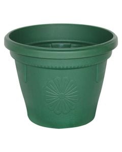 Round flower pot, GERBER, plastic, dark green, Ø30 xH27 cm