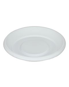 Pjatë vazo lulesh rrethore, GERBER, plastike, e bardhë, Ø19.5 xH4 cm