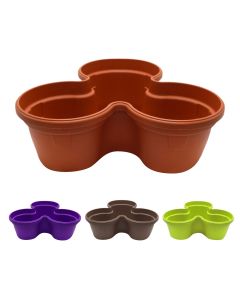 Round flower pot, GERBER, plastic, cherry dhe brown, Ø40 xH16 cm