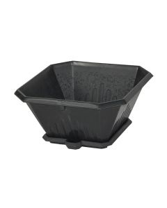 Square flower pot, LIBERTY, plastic, black, 14x14xH7.5 cm