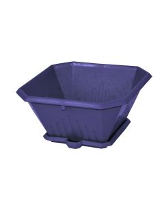 Square flower pot, LIBERTY, plastic, violet, 14x14xH7.5 cm
