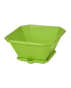 Square flower pot, LIBERTY, plastic, green, 18x18xH9.5 cm