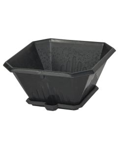 Square flower pot, LIBERTY, plastic, black, 22x22xH10.5 cm