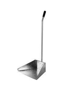 Cleaning duspan, "Alza", with stick, metal, silver, 33x78 cm
