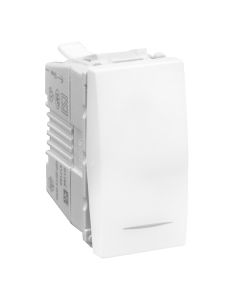10 AX one-way screwless terminals w blue locator lamp white Unica