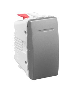 10 AX two-way screwless terminals w blue locator lamp aluminium Unica Top