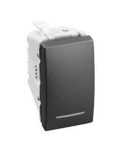 10 AX two-way screwless terminals w blue locator lamp graphite Unica