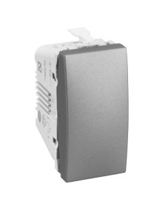 10 A Screwless terminals push-button aluminium Unica Top
