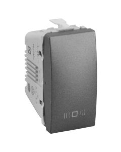 10 A Screwless terminals push-button w bell symbol graphite Unica