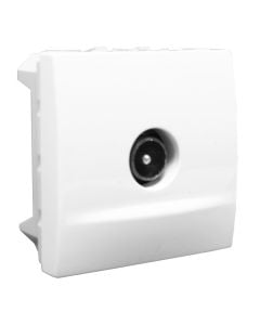 TV terminal socket male 2 module white