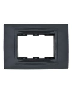 Three gang frame plus frontplate Graphite Grey colour