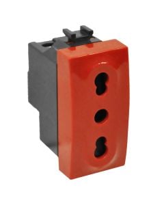Bivalent socket ABB 1 P + T 10/16A, red color