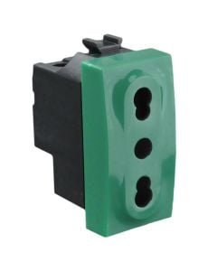 Bivalent socket ABB 1 P + T 10/16A, green color