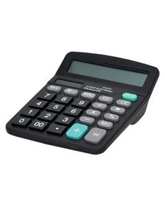 Electronic calculator, plastic, 15.5x12.5x4 cm, dark gray, 1 piece